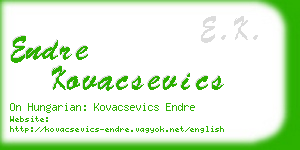 endre kovacsevics business card